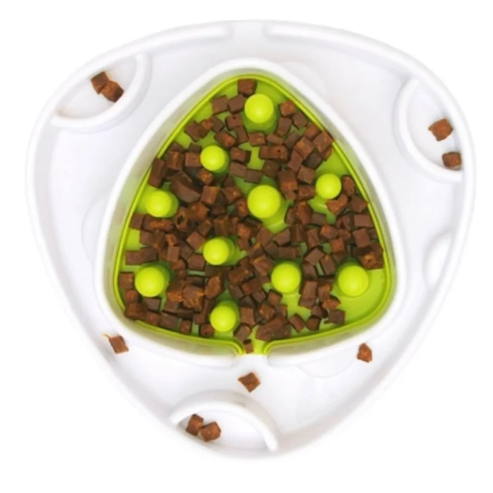 Pet Central Dog Food 2 Interchangeable Maze Slow Feeder Bowl 11x11x3